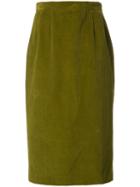 Olympia Le-tan 'corduroy' Skirt, Women's, Size: 38, Green, Cotton