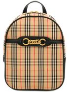 Burberry Small Checked Backpack - Neutrals
