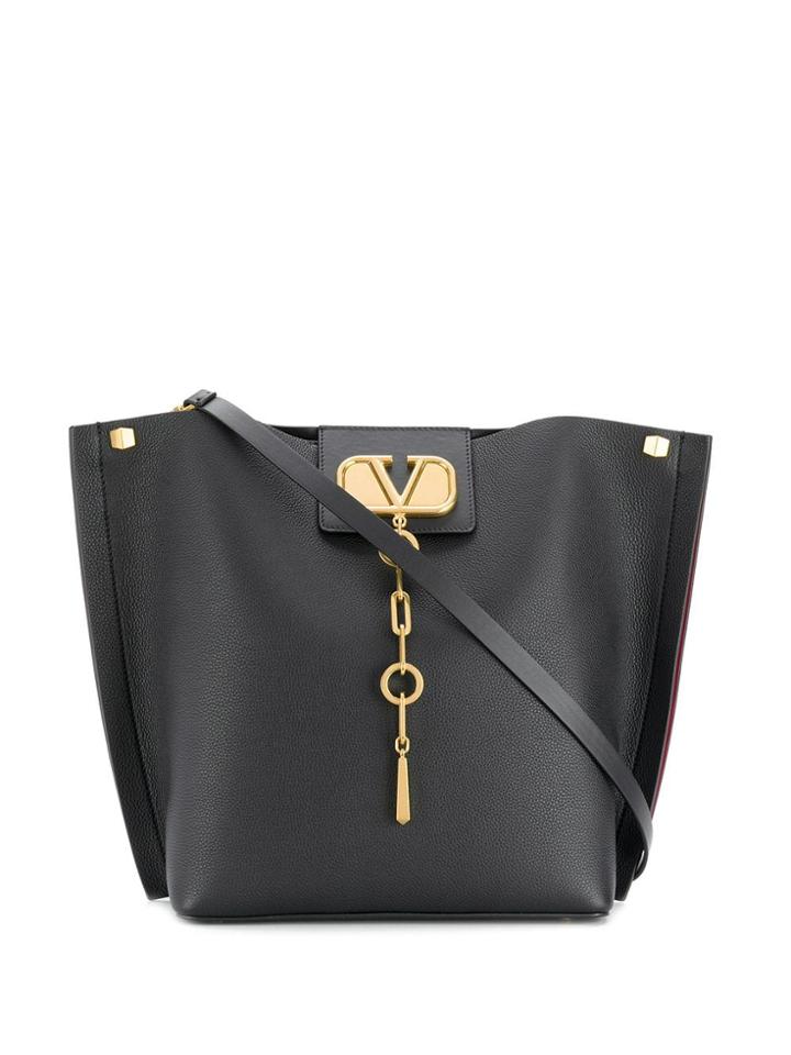 Valentino Valentino Garavani V Chain Tote Bag - Black