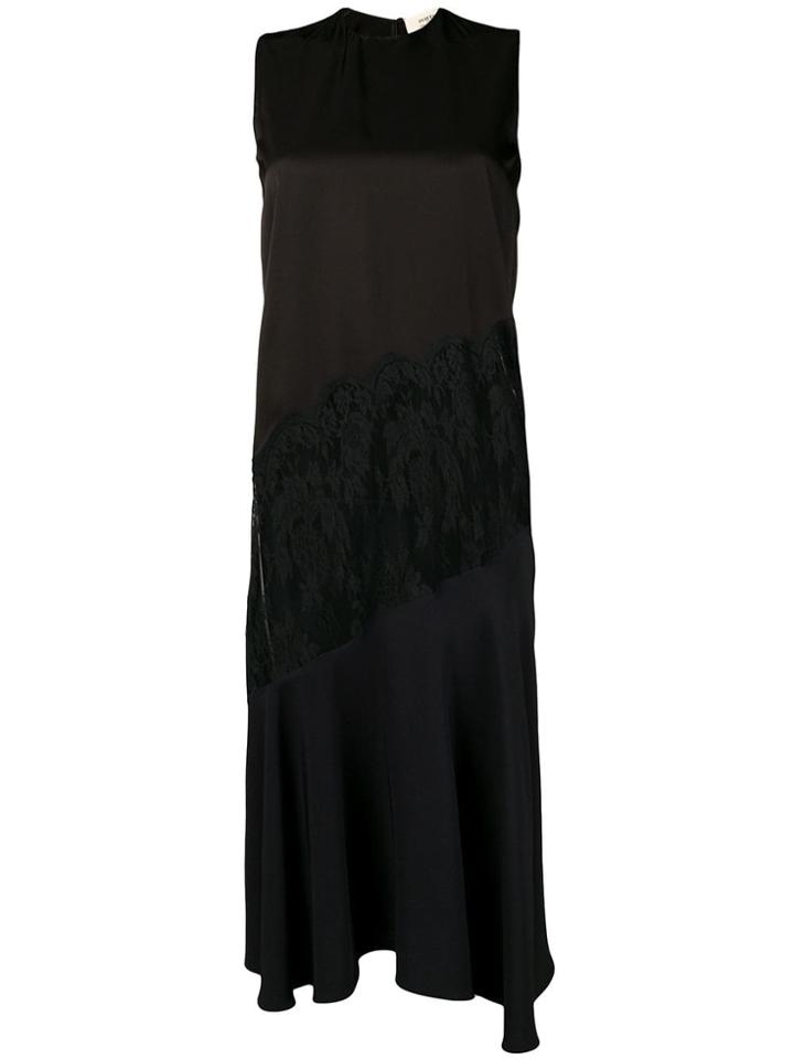Ports 1961 Flared Dress With Lace Panels - Black