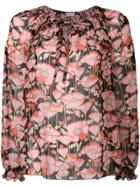 Giamba Floral Print Blouse - Pink & Purple