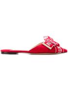 Jimmy Choo Gretchen Flat Mules - Red