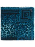 Versace Wild Baroque Print Scarf - Blue