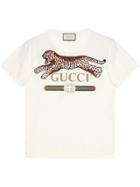 Gucci Gucci Logo Leopard T-shirt - White