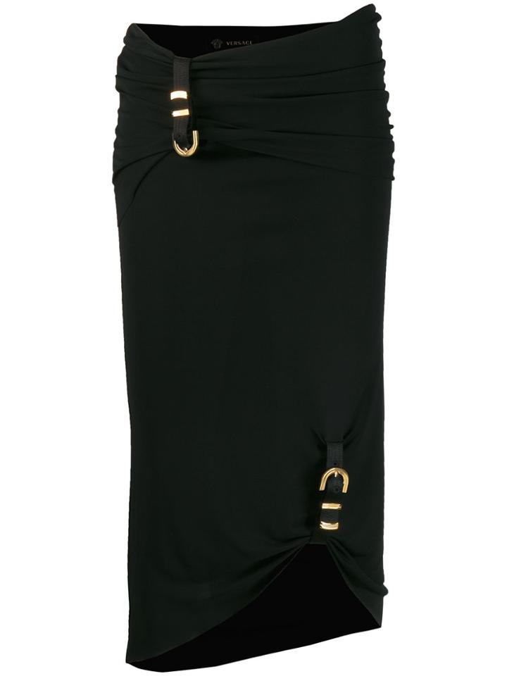 Versace Asymmetric Buckle Skirt - Black