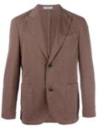 Boglioli Two Button Blazer, Men's, Size: 52, Brown, Cotton/linen/flax/cupro