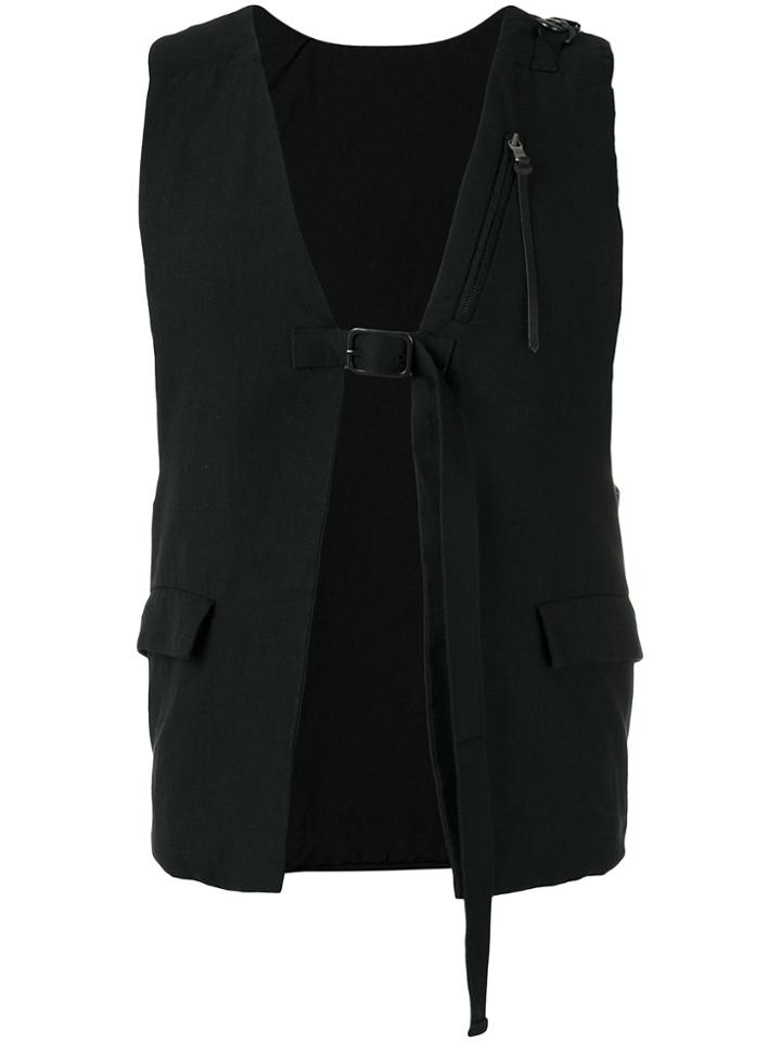 The Viridi-anne Buckle Strap Vest - Black