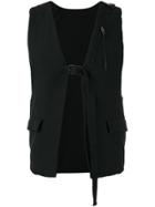 The Viridi-anne Buckle Strap Vest - Black