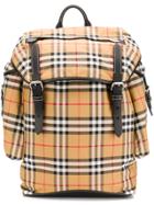 Burberry Check Pattern Backpack - Brown
