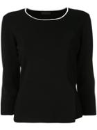 Anteprima Contrast Neck Knitted Top - Black