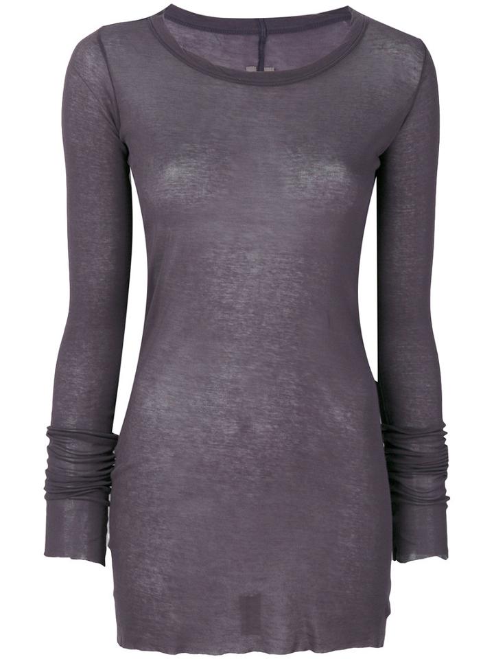 Rick Owens - Long Sleeve T-shirt - Women - Cotton - 44, Pink/purple, Cotton