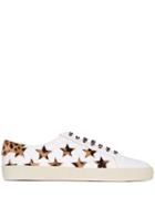 Saint Laurent White Court Classic Pony Hair Leather Sneakers