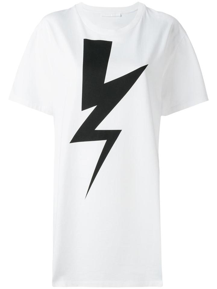 Neil Barrett Lightning Bolt T-shirt, Women's, Size: Xxs, White, Cotton