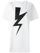 Neil Barrett Lightning Bolt T-shirt, Women's, Size: Xxs, White, Cotton