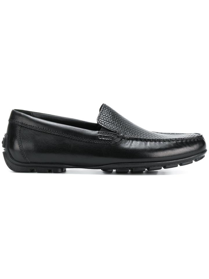 Geox Stitch Front Loafers - Black