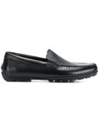Geox Stitch Front Loafers - Black