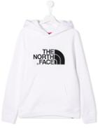 The North Face Kids Teen Logo Embroidered Hoodie - White