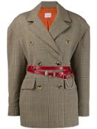 Magda Butrym Plaid Belted Coat - Brown