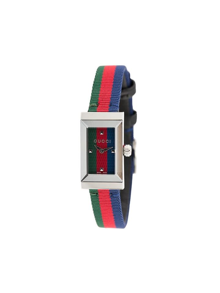 Gucci Striped Analog Watch - Red