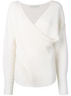 Victoria Victoria Beckham Drape Front Sweater - White