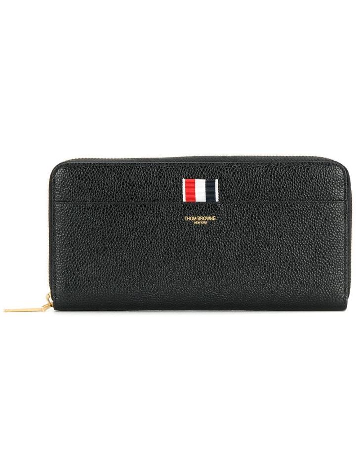 Thom Browne Pebbled Leather Long Zip-around Purse - Black