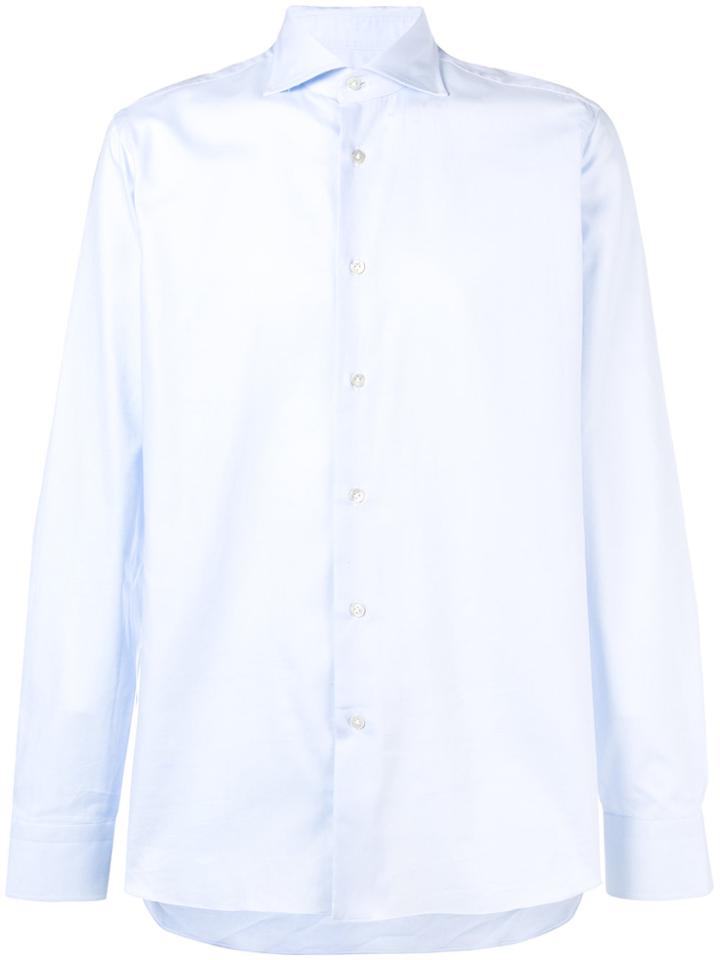 Borriello Plain Button Shirt - Blue