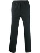 Maison Flaneur Pinstripe Loose Fit Trousers - Grey