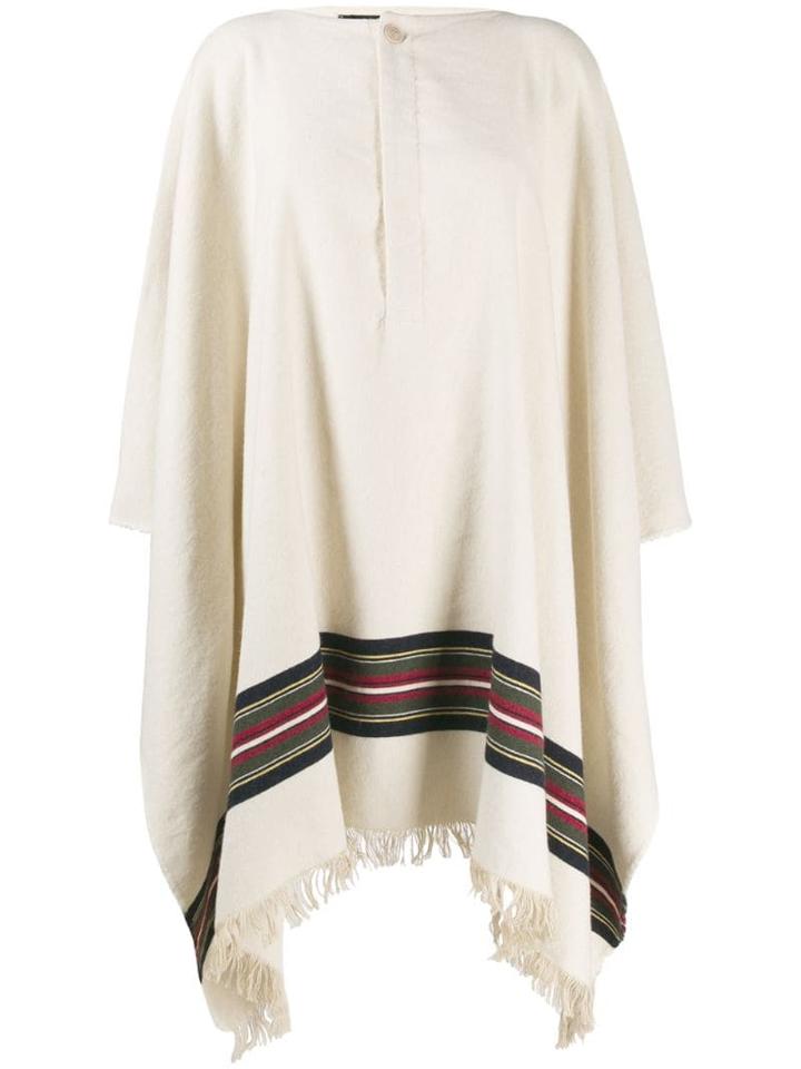 Jacquemus Striped Poncho Coat - Neutrals