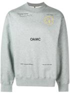 Oamc Slogan Crew Neck Sweatshirt - Grey