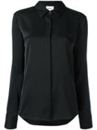 Dkny Satin Shirt, Size: Xs, Black, Silk/spandex/elastane