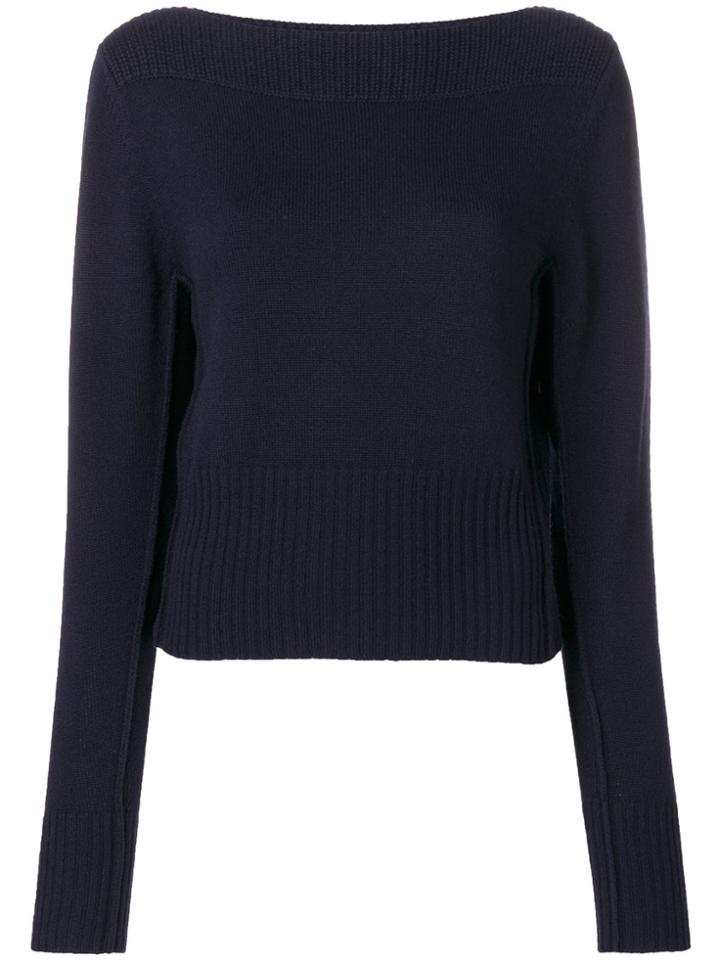 Chloé Ribbed Long-sleeve Sweater - Blue