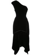 Natori Asymmetric One Shoulder Dress - Black