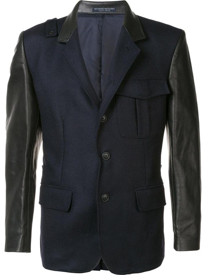 Yohji Yamamoto Contrast Sleeve Blazer - Blue