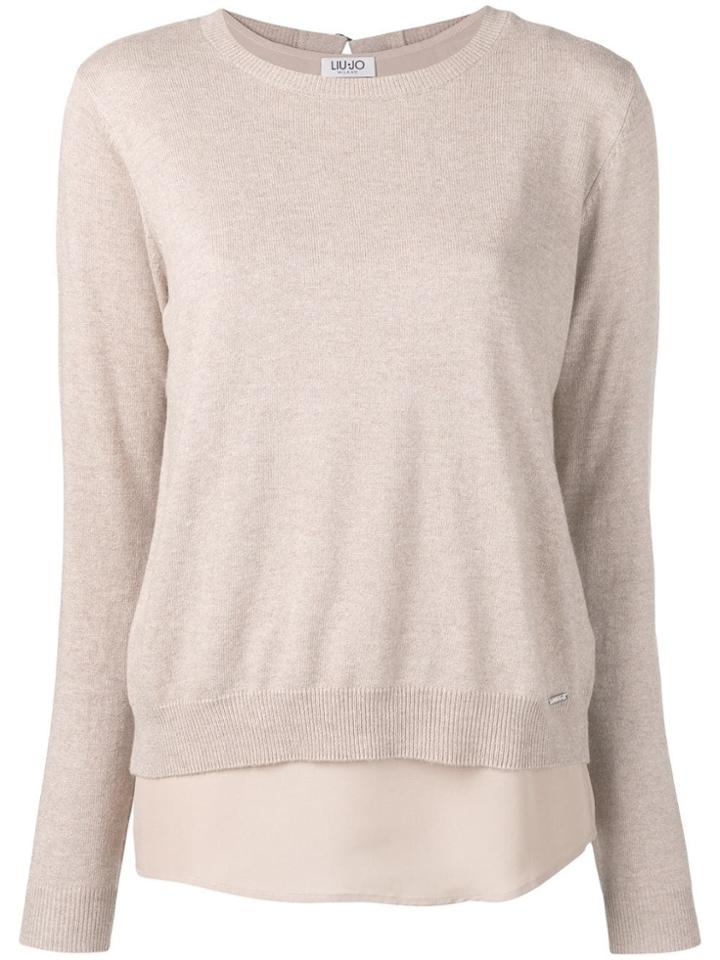 Liu Jo Long-sleeve Fitted Sweater - Nude & Neutrals
