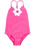 Il Gufo - Floral Detail Swimsuit - Kids - Nylon/polyamide/spandex/elastane - 10 Yrs, Pink/purple