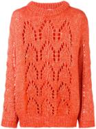 Chiara Bertani Open Knit Sweater - Orange