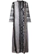 Giambattista Valli - Vertical Striped Maxi Dress - Women - Silk/polyamide/viscose - 46, Women's, Black, Silk/polyamide/viscose