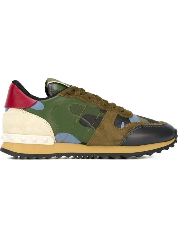 Valentino Garavani Rockrunner Sneakers, Women's, Size: 37.5, Brown, Leather/nylon/rubber/suede