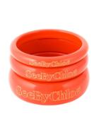 See By Chloé Set Of Three Bangles, Women's, Yellow/orange, Acrylic