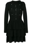 Red Valentino Pearl-embroidered Fitted Dress - Black