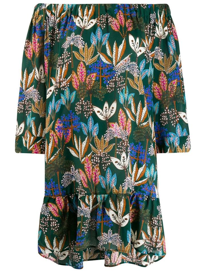Altea Leaf Patterned Dress - Green
