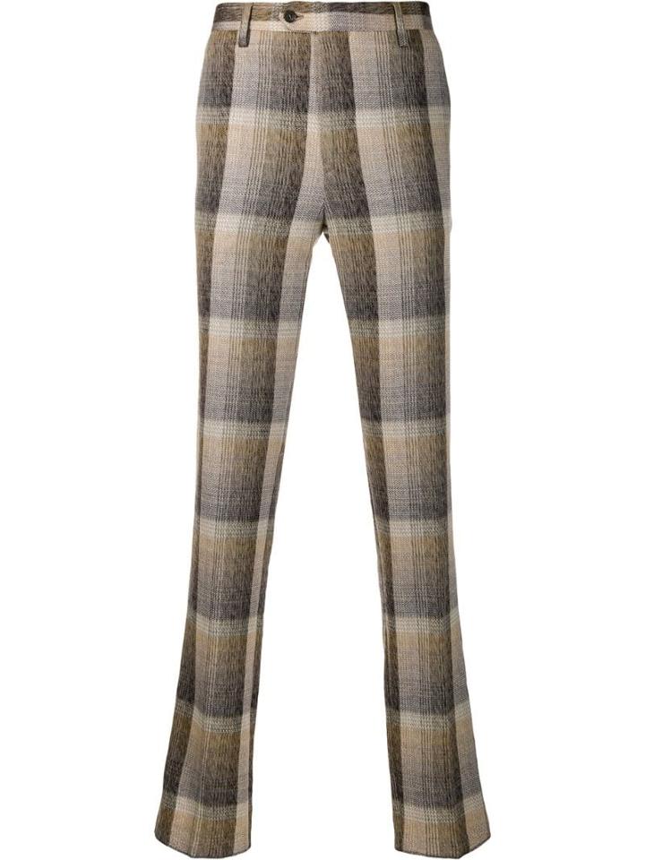 Missoni Checked Slim-fit Trousers - Brown