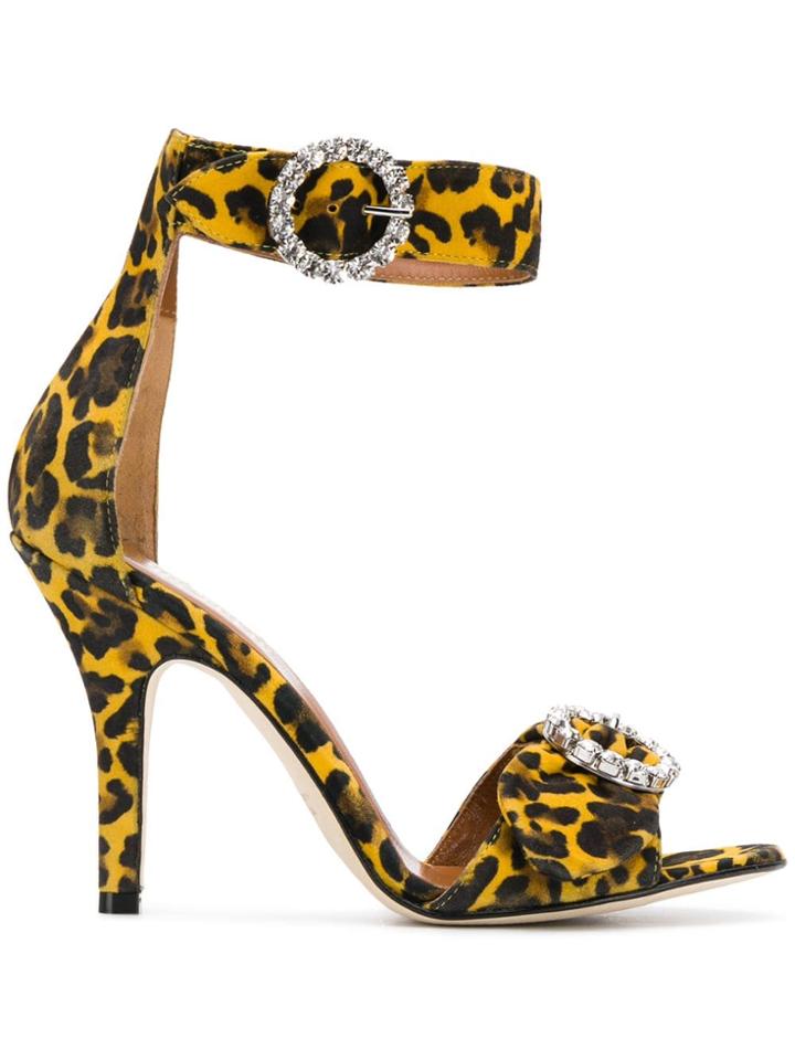 Paris Texas Leopard Print Sandals - Yellow