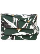 Marni Floral Print Shoulder Bag, Women's, Green, Leather