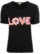 Fendi Love-appliqué T-shirt - Black