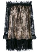 Alexander Mcqueen - Off The Shoulder Lace Dress - Women - Silk/cotton/polyamide - 40, Black, Silk/cotton/polyamide