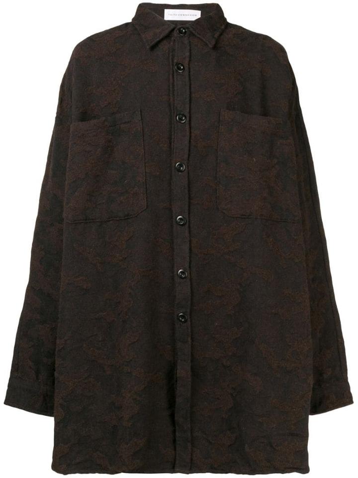 Faith Connexion Oversized Textured Shirt - Brown