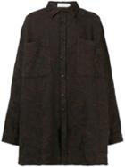 Faith Connexion Oversized Textured Shirt - Brown