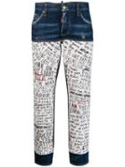 Dsquared2 Handwriting Print Jeans - Blue