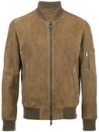 Desa 1972 Zip Up Bomber Jacket, Men's, Size: 50, Brown, Suede/cotton